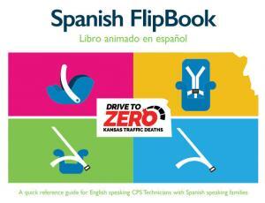 Cover of a Spanish Flipbook with car seats, booster seat and seat belt offered by Drive to Zero